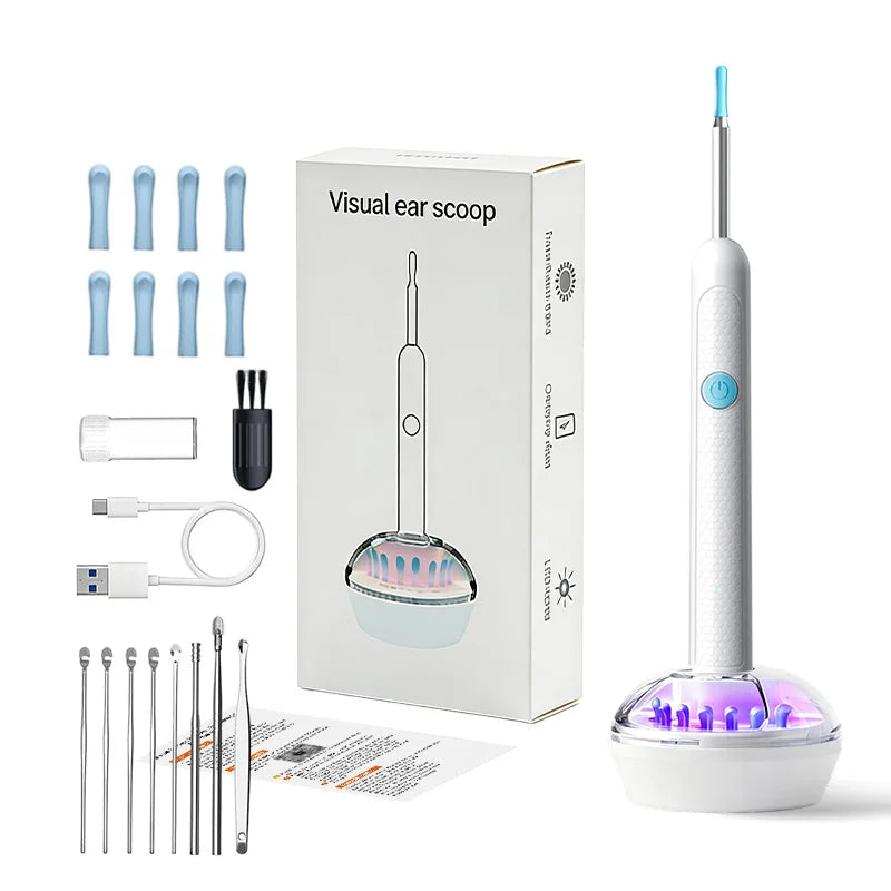 2025Hot Selling Wifi Endoscope 1080P Ear Picker Camera and Ear Spoon Base Ear Cleaning Otoscope Ear Wax Removal