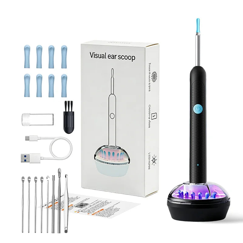2025Hot Selling Wifi Endoscope 1080P Ear Picker Camera and Ear Spoon Base Ear Cleaning Otoscope Ear Wax Removal