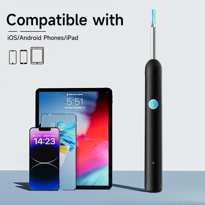 2025Hot Selling Wifi Endoscope 1080P Ear Picker Camera and Ear Spoon Base Ear Cleaning Otoscope Ear Wax Removal